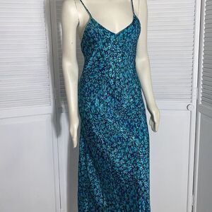 Vintage Neiman Marcus UNION MADE Slip Satin Maxi Dress Georgette Trabolsi Medium
